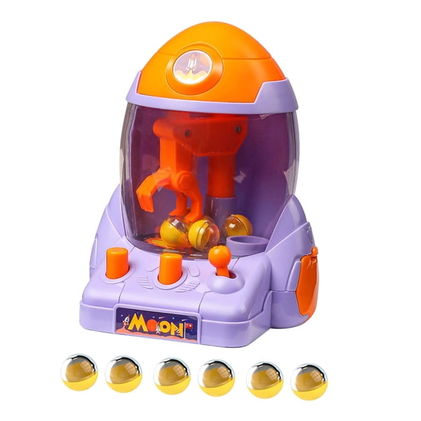 Juego de mesa de máquinas de garra mini juego de arcade novedad Control las palancas con 6 mini bolas de manivela agarra favores de fiesta de regalos Violeta