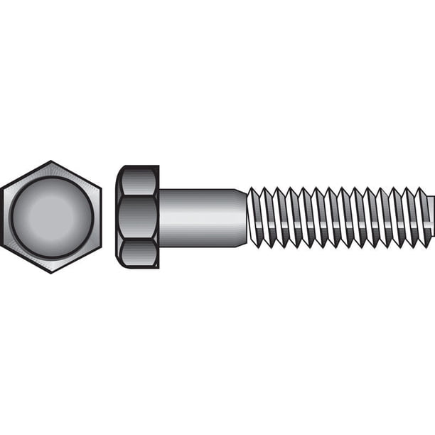 Tornillo hexagonal HILLMAN de acero zincado, 1,27 cm de profundidad x 4,45 cm de largo, 50 unidades