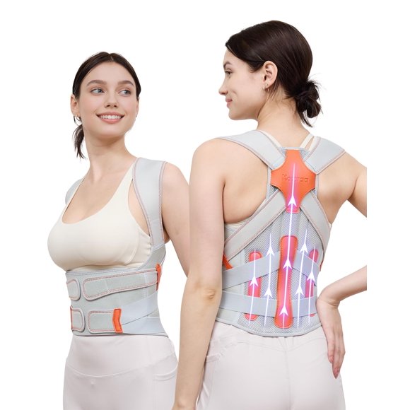 Corrector de postura gris mediano de soporte lumbar pluclike