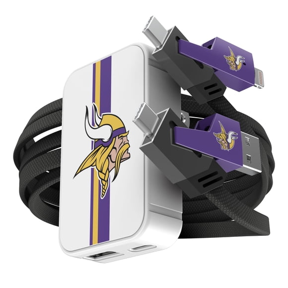 Cargador de pared delgado Charger SOAR NFL con cable 4 en 1 Vikings