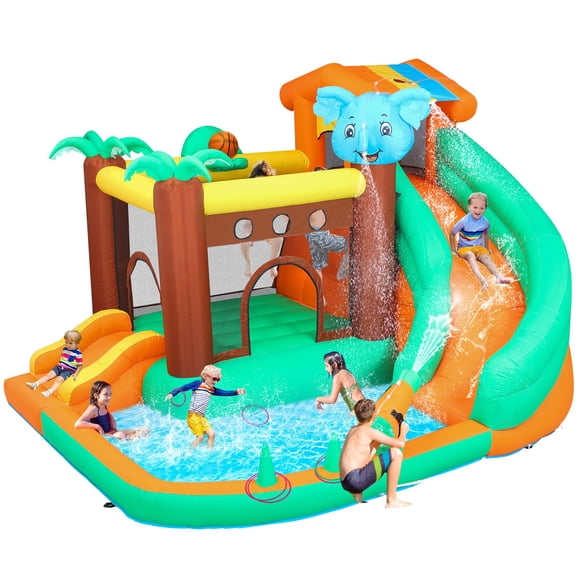 Brincolín inflable grande XmasHug para niños con toboganes
