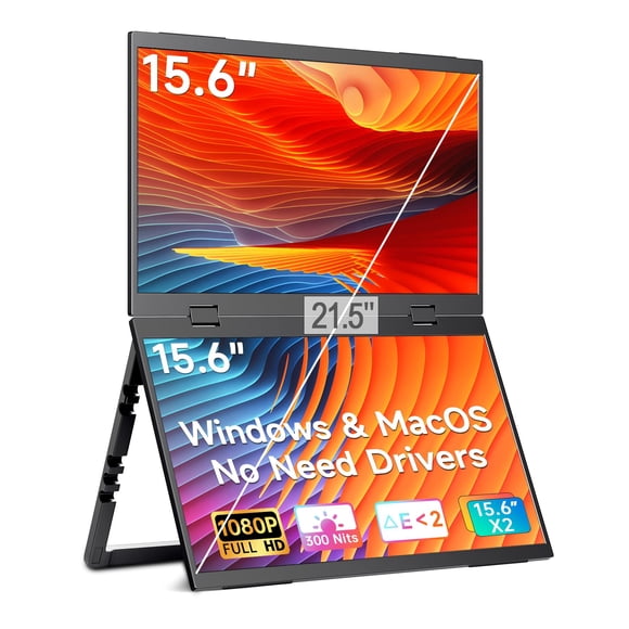 Monitor portátil LUMIPIX de 15,6" plegable FHD 1080p HDR