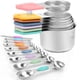 thumbnail image 1 of Juego de tazas y cucharas medidoras HOUJIP de acero inoxidable x16, 1 of 6