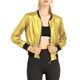 thumbnail image 1 of INSPIRE CHIC Chaqueta Bomber Casual para Mujer con Cuello Alto, Cremallera Metálica y Largo Recortado L Dorado, 1 of 8