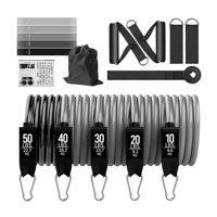 Magideal - De De Resistencia Con , De De Tubo De Resistencia Elástica Portátil Para Entrenamiento De Fuerza , Juego De 18 Piezas De 150 . Juego De 18 Piezas De 150 Libras.