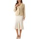 thumbnail image 2 of Blazer de Tweed para Mujer con Solapa de Muesca, Manga Larga, Otoño Invierno, Chaqueta Elegante de Negocios Casual L Albaricoque, 2 of 6