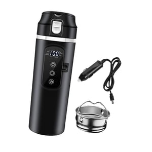 Magideal - 12V 24 V Coradera De Hervidor De Agua Eléctrica Copa De Agua De Agua Caliente Hervidor De Agua Caliente, Taza Con Calefacción Para El Trabajo Para El Negro