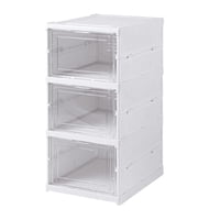 Venimport - Zapatero 3 Cajas Contenedor Plegable Apilable Organizadores De Zapatos