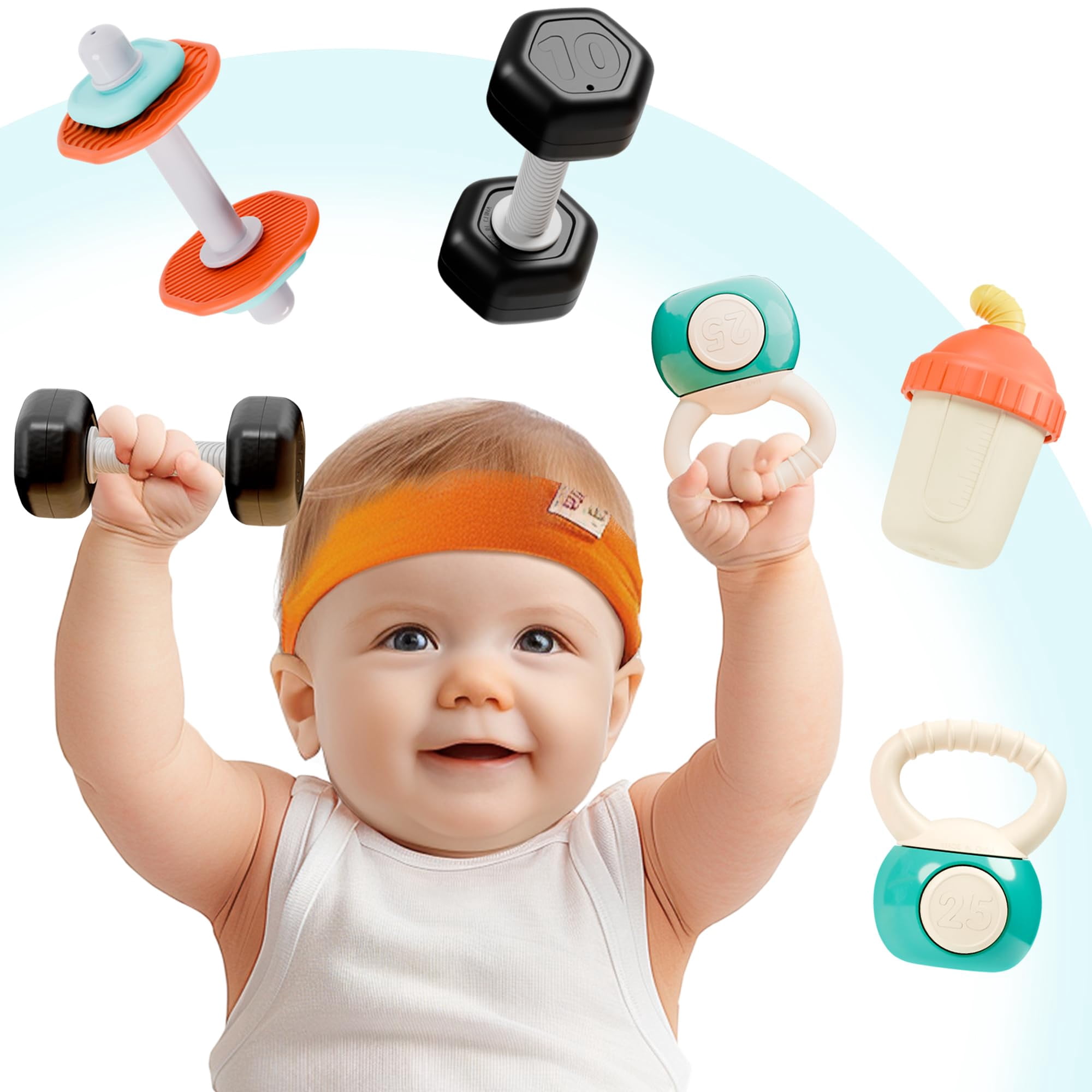 Iplay, Ilearn - Juego De Sonajeros Iplay Ilearn Baby First Gym Teething Para Niños Pequeños De 3 A 6 M