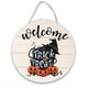 thumbnail image 1 of Halloween Wooden Doorplate Hanger New Pumpkin Black Cat Ghost House Bat Party Scene Decoration, 1 of 5