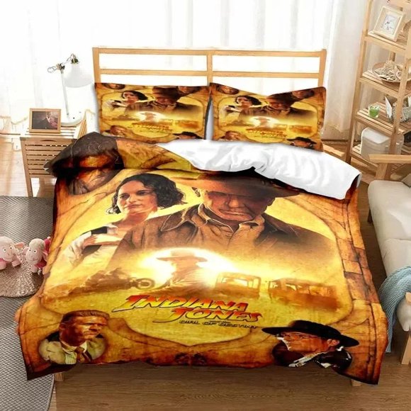 Indiana Jones The Dial of Destiny Stylish Bedding Set Size Boys Bedroom Quilt Cover Duvet Cover Set Gift Bed Sheets