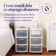 thumbnail image 5 of Carrito de almacenamiento HOMZ Drawer Tower de 3 niveles, plástico blanco enrollado, 5 of 9