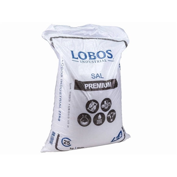 Sal Gruesa Lobos Industrial Premium - Saco 25 Kg