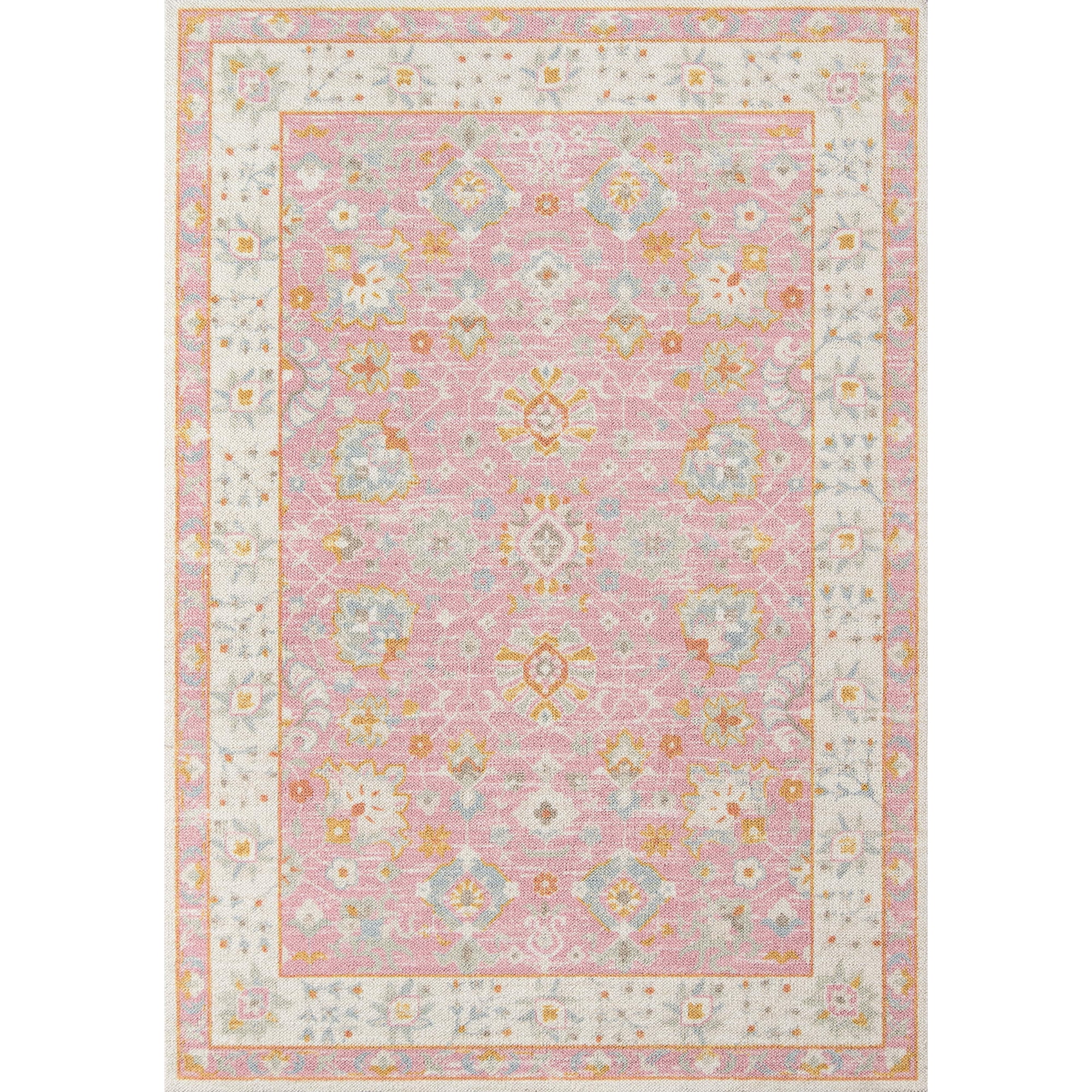 Alfombra Momeni Anatolia Rosa, 60 Cm X 90 Cm, Hecha A Máquina