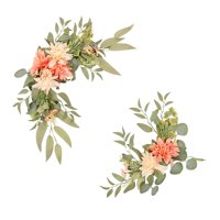 Magideal - Artificial Flowers Swag, Hanging Silk Flowers Leaves Decorative Rustic Wedding Arch Flowers For Wedding Table Reception Ceremony Decor