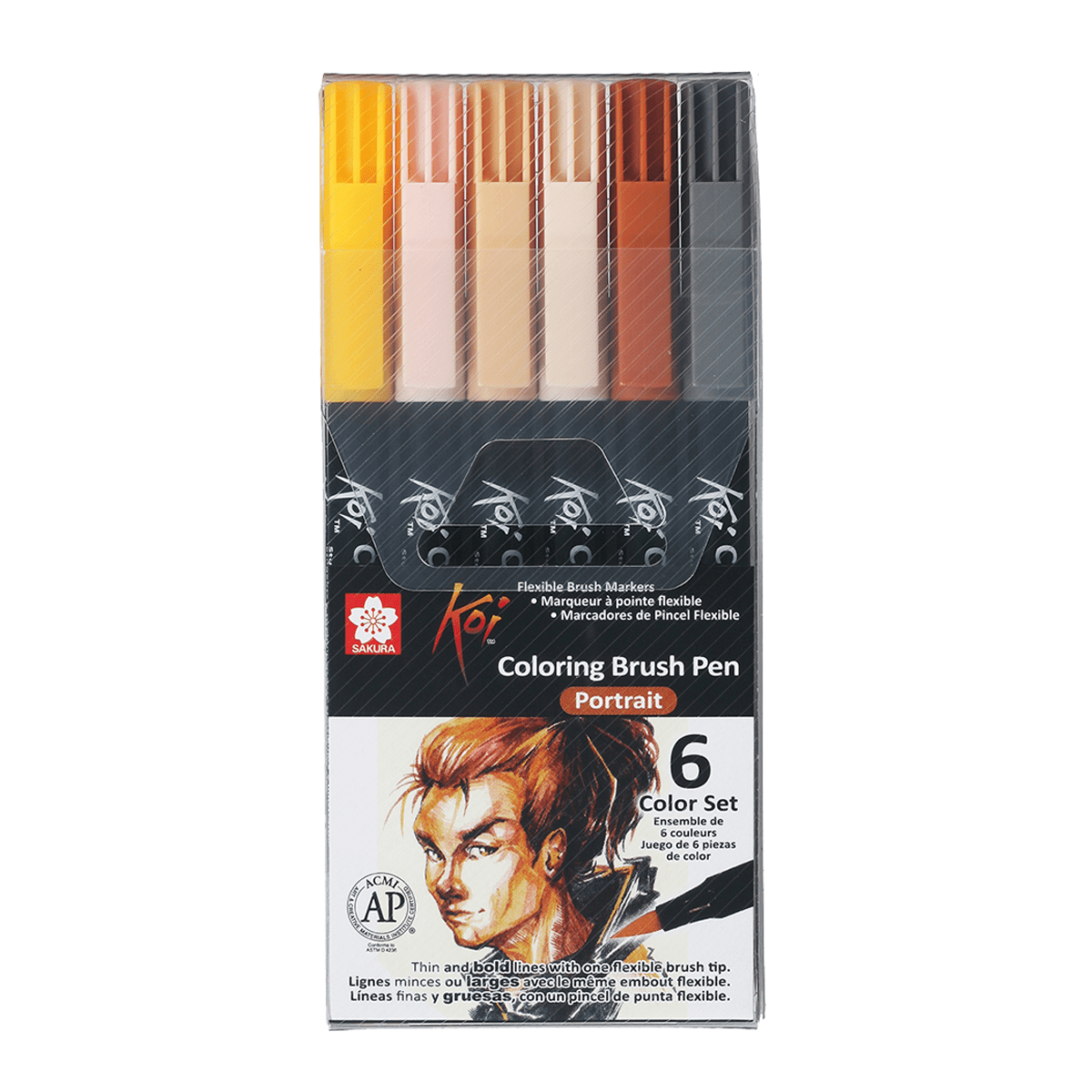 Plumones Punta Pincel Sakura Koi Set 6 Retrato