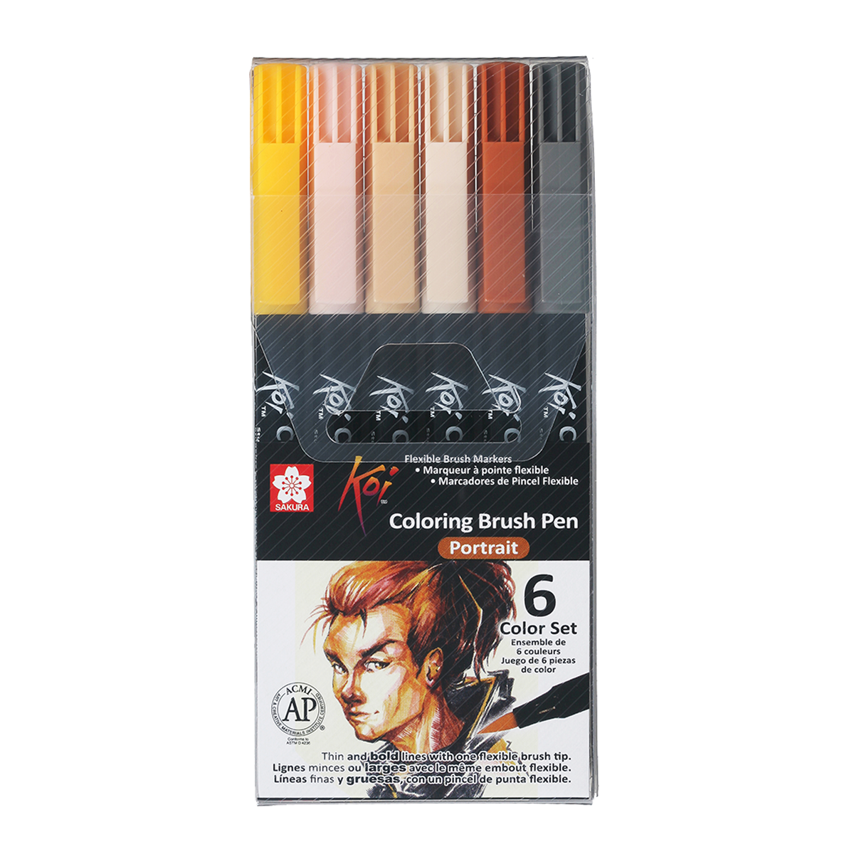 Plumones Punta Pincel Sakura Koi Set 6 Retrato