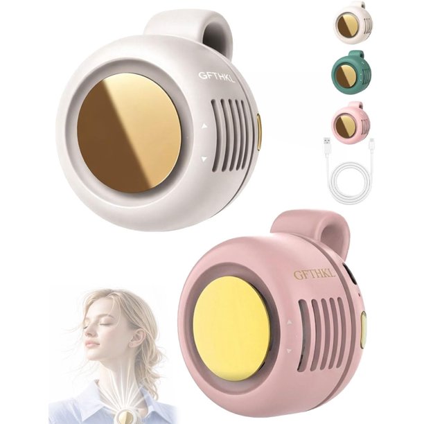 Ventilador portátil 360° rotación silencioso mini sin aspas clip camisa cintura 3 velocidades