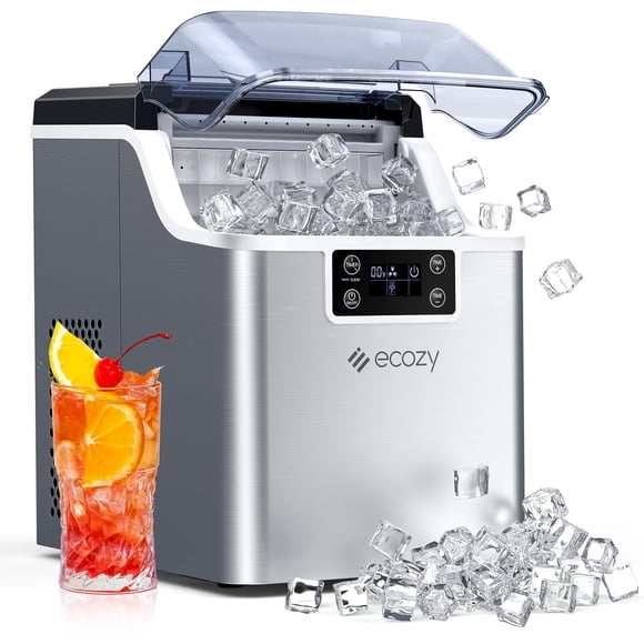 Máquina de hielo portátil ecozy de 20 kg/día, 24 cubos, autolimpieza