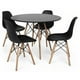 thumbnail image 1 of Comedor mesa redonda negra + 4 sillas Berlín negras, 1 of 2