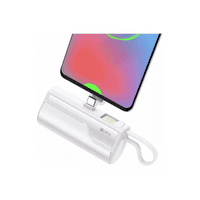 Genérico - Power Bank 4500Mah, Salida Tipo C, Con 1 Cable Usb, Color Blanco