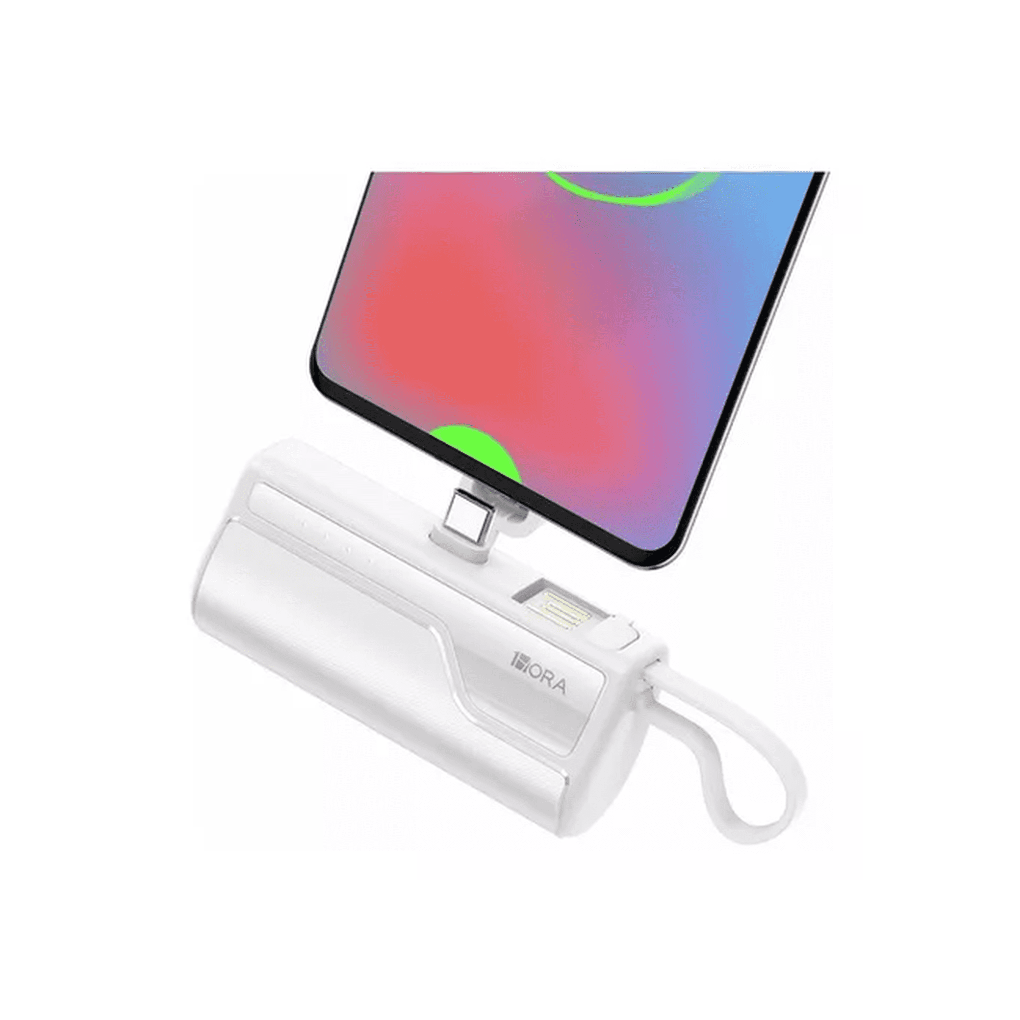 Genérico - Power Bank 4500mah, Salida Tipo C, Con 1 Cable Usb, Color Blanco