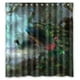 thumbnail image 1 of Cortina de ducha de pavo real con ganchos, tamaño 66 x 72 pulgadas, 1 of 3
