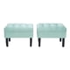 thumbnail image 1 of Set Poufs Wood 2 Cuerpos Felpa Verde Agua, 1 of 6