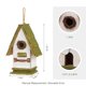 thumbnail image 5 of Birdhouse Glitzhome con techo verde de madera y jardín pintado a mano, 5 of 9