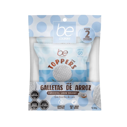 Galleta De Arroz Cubierta Yoghurt Con Trocitos De Coco 66 g Be Cookies