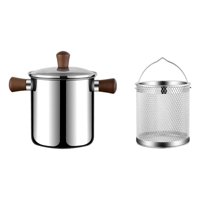 Bothyi - Olla Pequeña Para Freír De Acero Inoxidable, Mini Freidora De Aceite Para Alimentos, Carne Seca, L