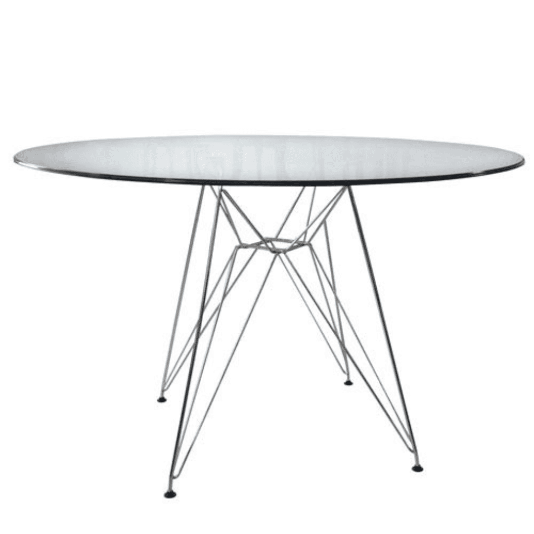 Oh! Mi Hogar ® - Mesa Eames Steel Redonda De Vidrio 100cm