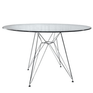 Oh! Mi Hogar ® - Mesa Eames Steel Redonda De Vidrio 100Cm