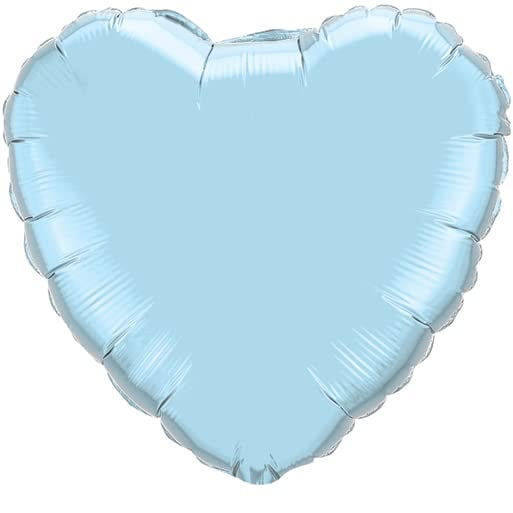 Lámina de aluminio con forma de corazón azul claro de Balloon Qualatex Pearl, 18 cm, 1 paquete