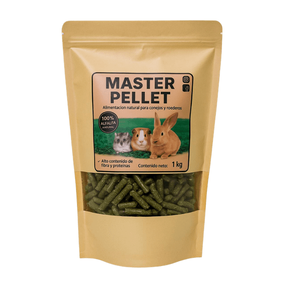 Pellet de Alfalfa para alimentación de Conejos, Cuy, Chinchillas, Hurones, roedores, Caballos, Vacunos etc.