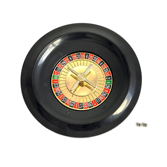 Rueda de ruleta SEETOOOGAMES de plástico de 25 cm de diámetro con 2 bolas