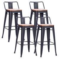 Novahus - Pack 4 Pisos De Bar Tolix Con Asiento De Madera