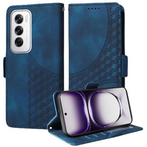 Carcasa Foxdock Oppo Reno 12 5G De Cuero Pu, Diseño Acolchado Clásico, Protección Contra Caídas Y Rayones