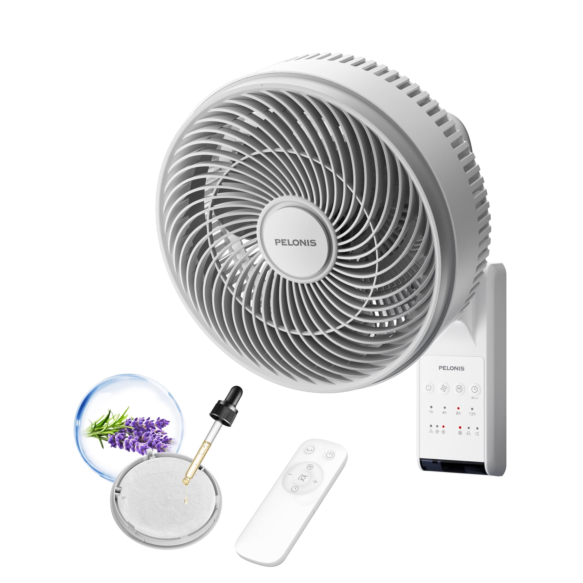 Ventilador De Pared Pelonis De 23 Cm Con Mando A Distancia De 3 Velocidades
