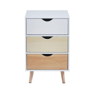 Pandalino - Velador Moderno Owen 3 Niveles | Estilo Eames | Ideal Dormitorio Blanco