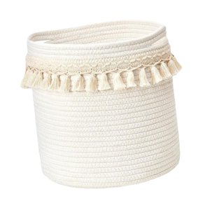 Bothyi - Cesta Tejida Blanca Para Ropa Sucia, Juguetes, Dormitorio, Pequeña