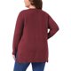 thumbnail image 3 of Agnes Orinda Suéter de Talla Grande para Mujer Cuello en V Manga Larga Jersey con Abertura en el Dobladillo Blusa de Punto para Otoño Invierno 3X Rojo, 3 of 5