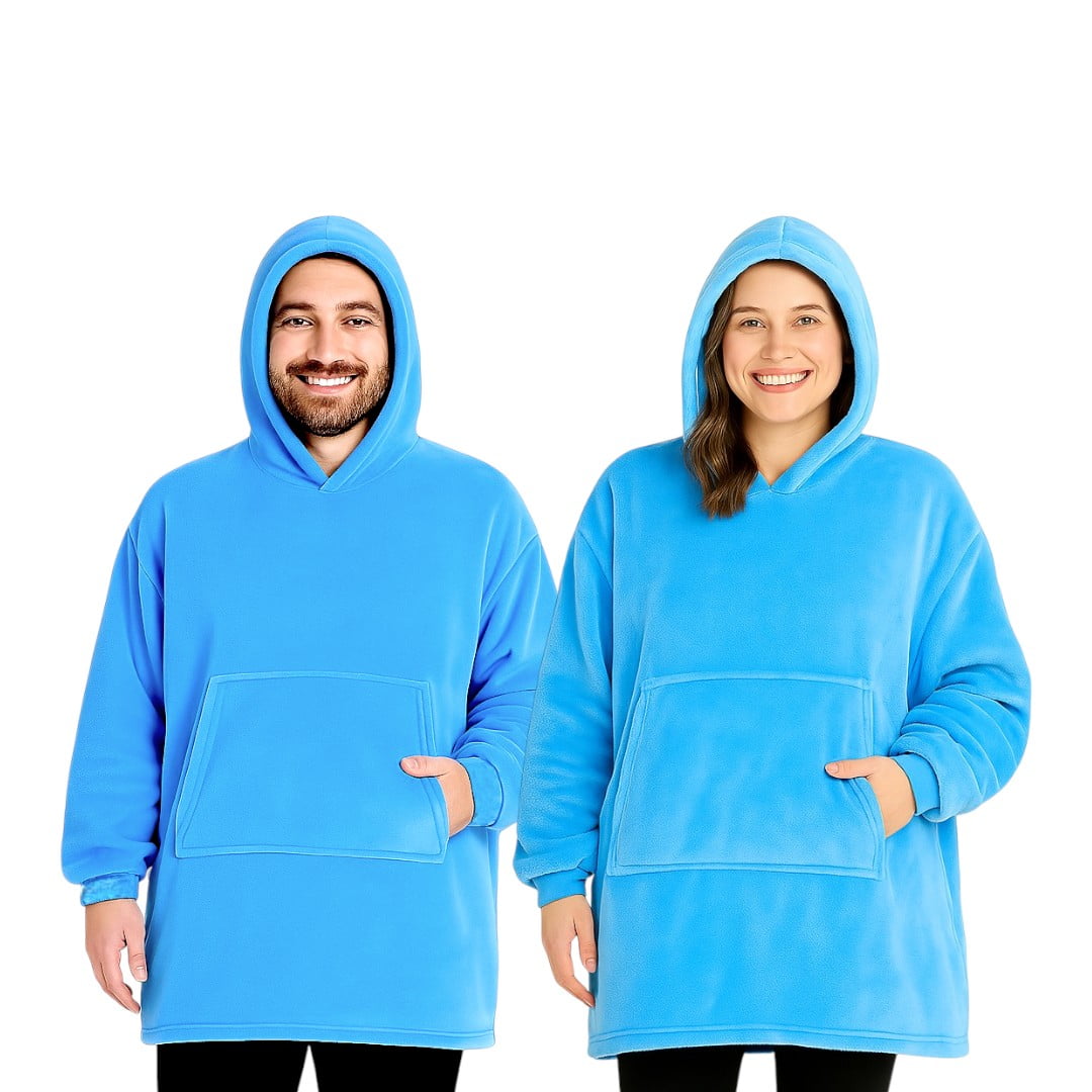 Genérico - Pack X2 Polerones Felpa Con Capucha Bata Polar Mujer Hombre