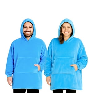 Genérico - Pack X2 Polerones Felpa Con Capucha Bata Polar Mujer Hombre