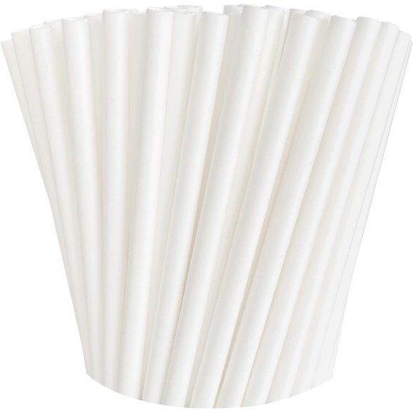 Pack de 100 bombillas de papel blancas biodegradables y ecológicas