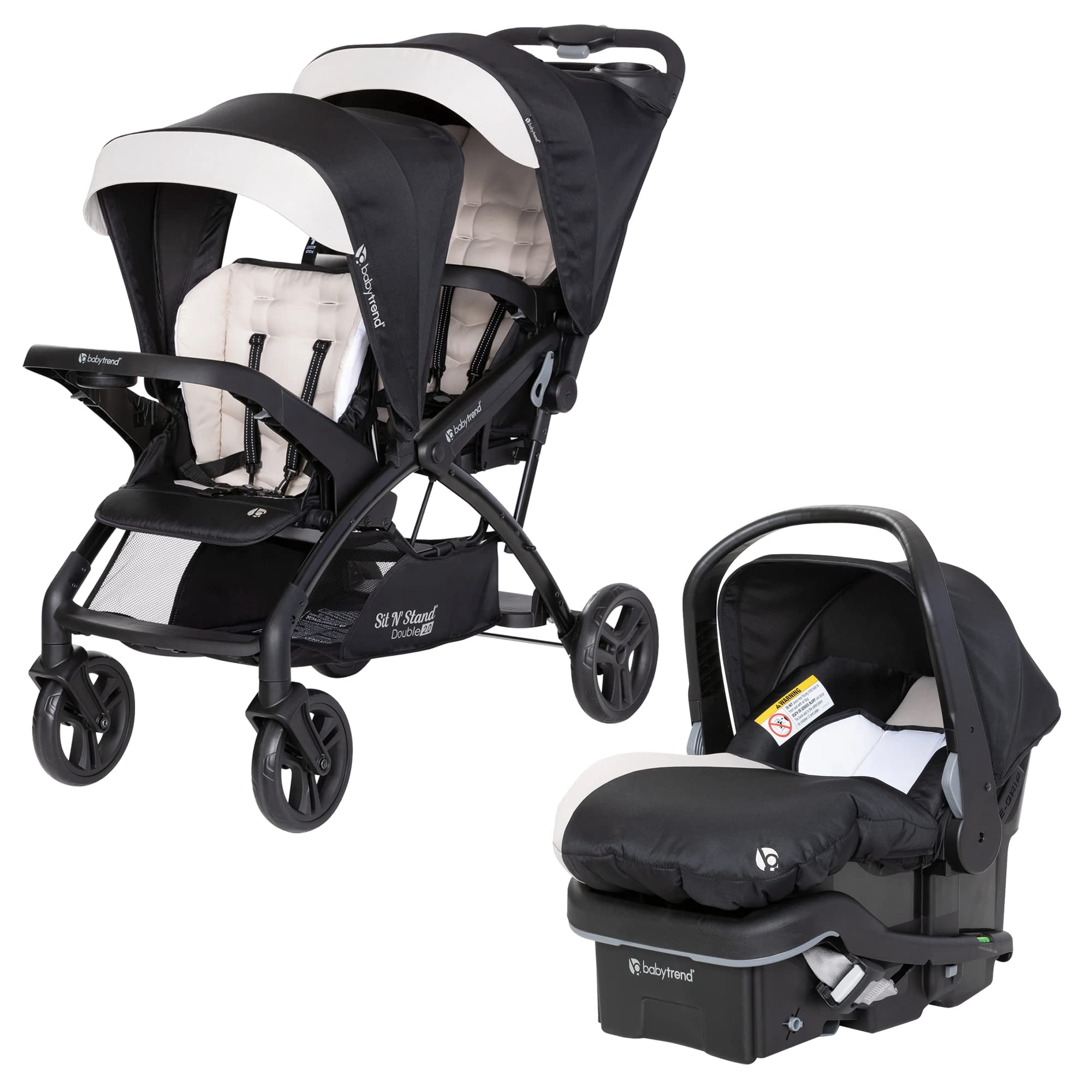 Cochecito Doble Baby Trend Sit N' Stand Tandem 2.0 Dlx Con Asiento De Coche
