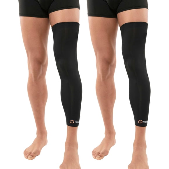 Manga de Compresión de Cobre para Pierna - Pack de 2 - Negro - Talla S