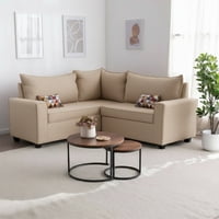 Mexx Muebles - Seccional Tulum 5 Cuerpos Tela Beige