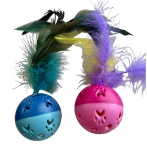 Genérico - Juguete Pelota Y Plumas Para Gatos