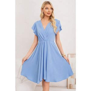 Likeshop - Vestido Midi Mujer Manga Corta Semi Formal Liso Colores 3398